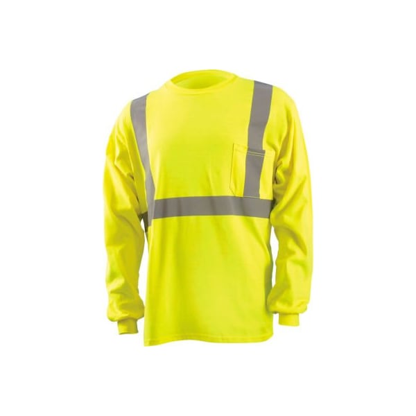 Occunomix Classic Flame Resistant Long Sleeve T-Shirt, Class 2, Hi-Vis Yellow, 5XL, LUX-LST2/FR-Y5X LUX-LST2/FR-Y5X - main